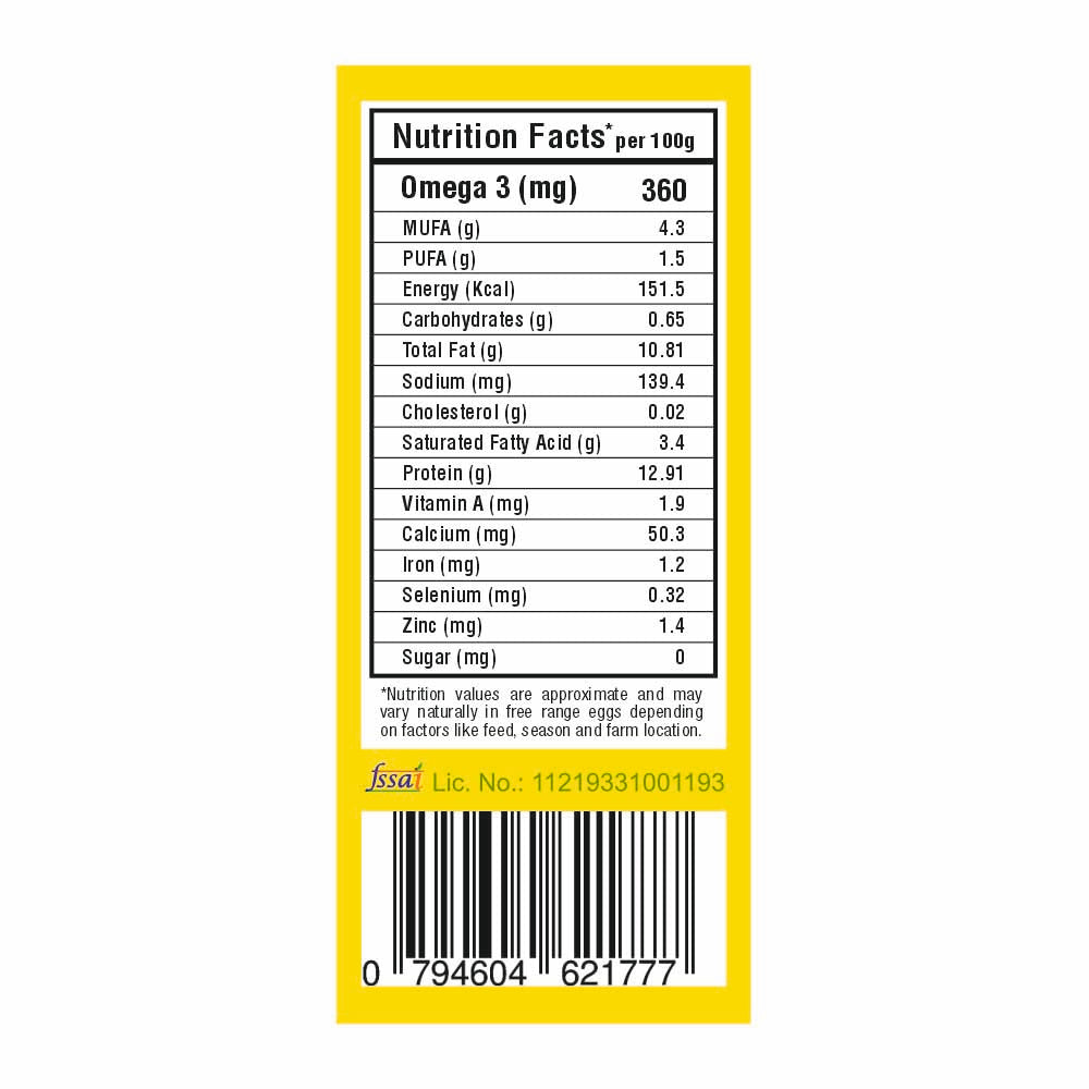 Eggs | Free Range Eggs (Omega 3) – Supplemented With Herbs – Antibiotic & Hormones Free Diet – No Fertile, Rich In Carotenoid & Protein – Happy Hens – 6Pieces