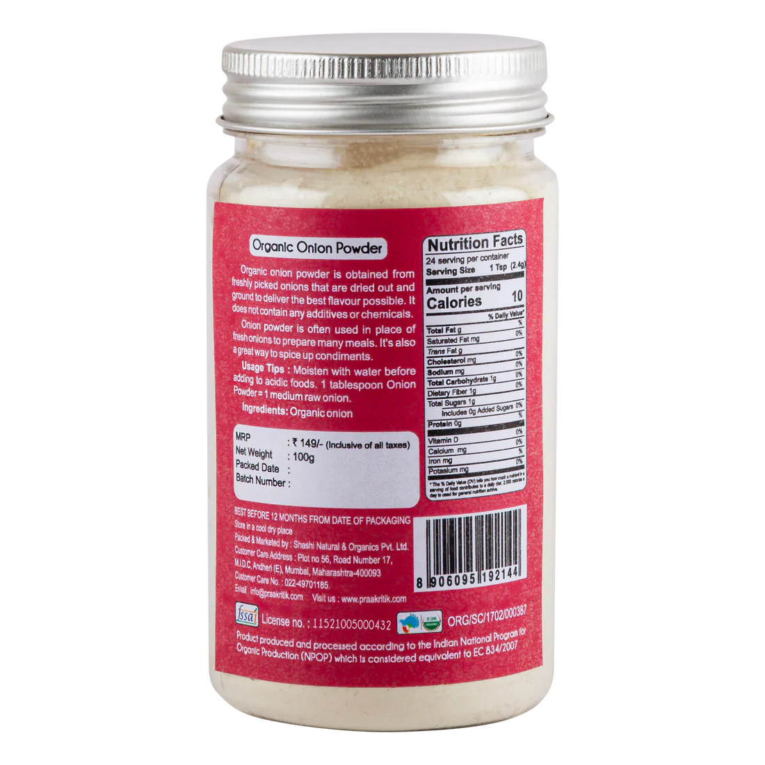 Onion Powder - Praakritik - 100gm