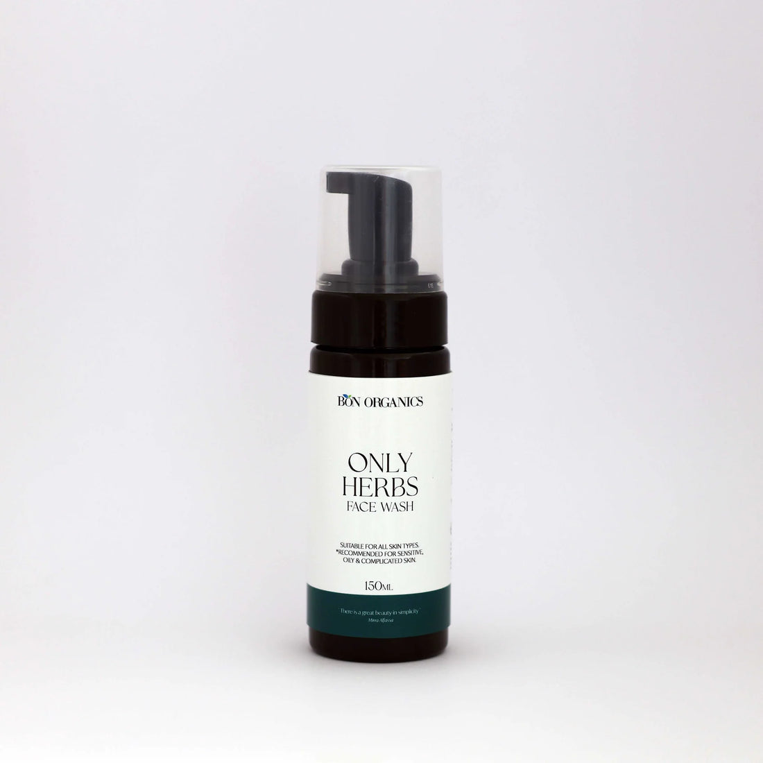 Face Wash | Only Herbs Face Wash - Suitable For All Skin Types - For Sensitive, Oily & Complicated Skin - Bon Organic - 150ml