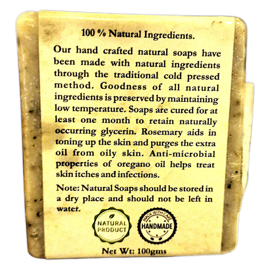 Soap | Oregano and Rosemary Soap - Handcrafted - Mountain Bounties - 100gm