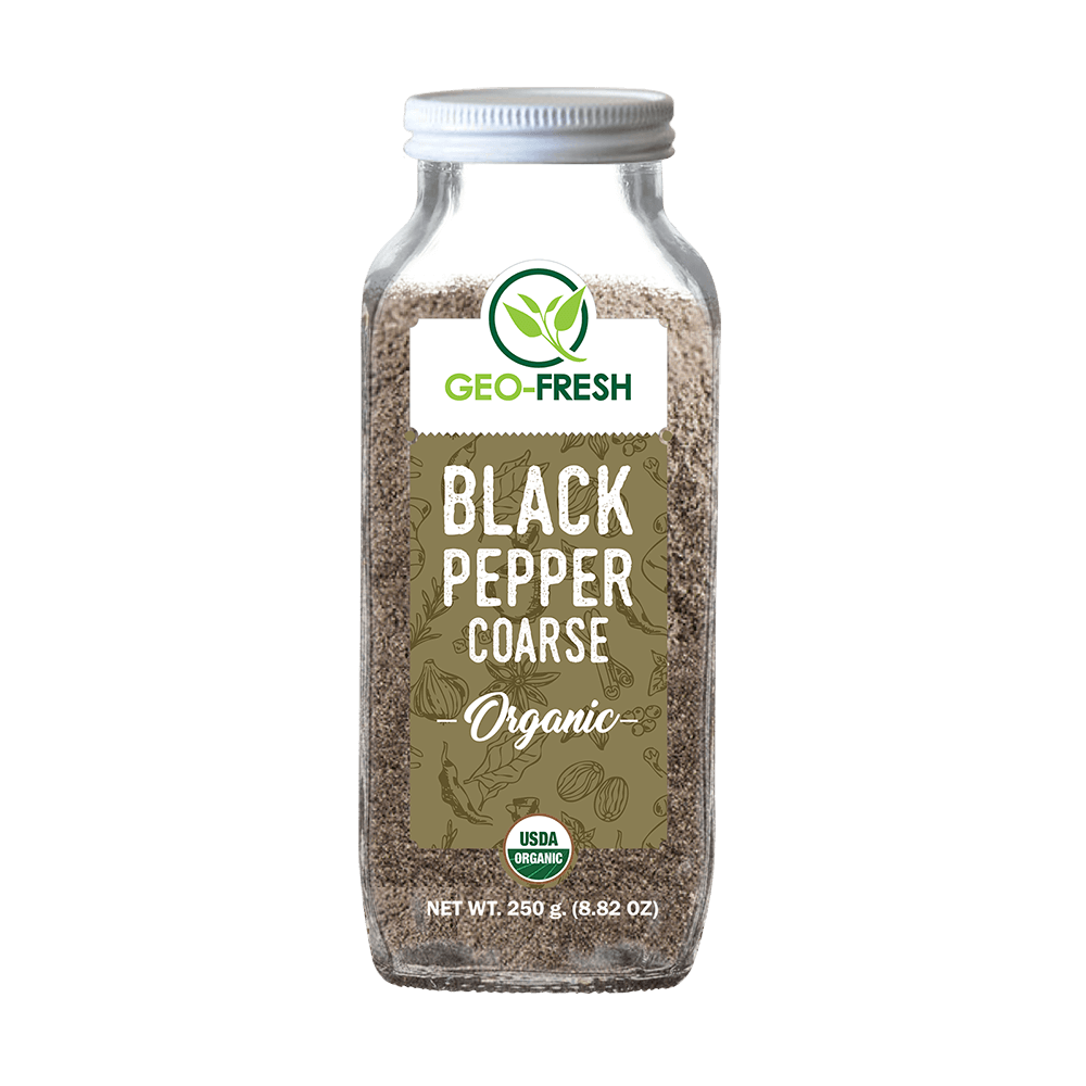 Pepper Coarse | Black - USDA Organic - Geo-Fresh – 250gm – naturessoulshop