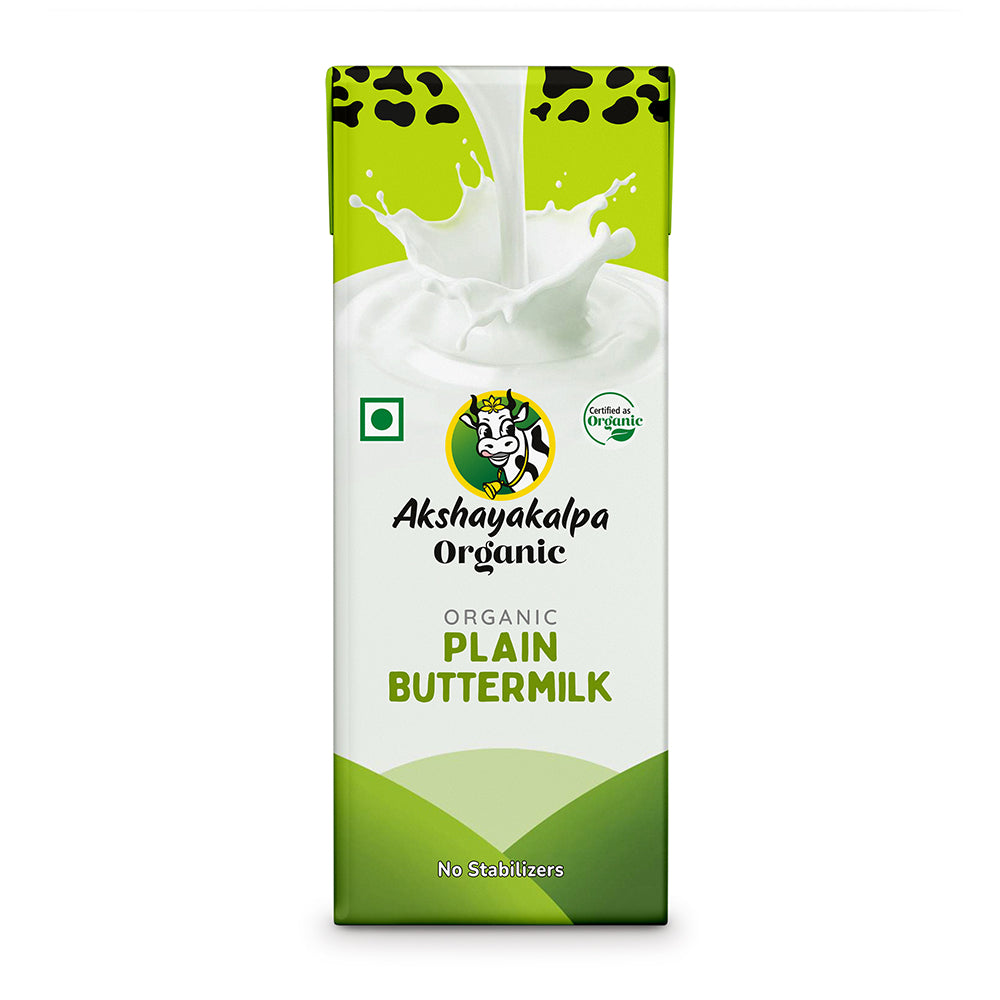 Buttermilk | Plain - Certified Organic - No Stabilizers & Antibiotic Free - Akshayakalpa - 200ml