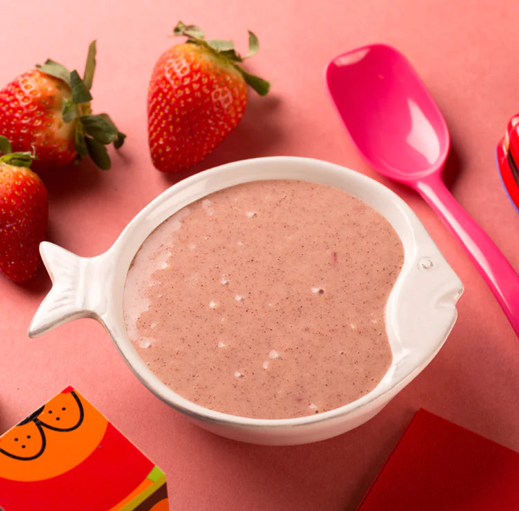 Cereal | Organic Cereal Ragi, Rice & Strawberry With Milk - No Refined Sugar, No Maida & No Salt - Slurrp Farm - 200gm