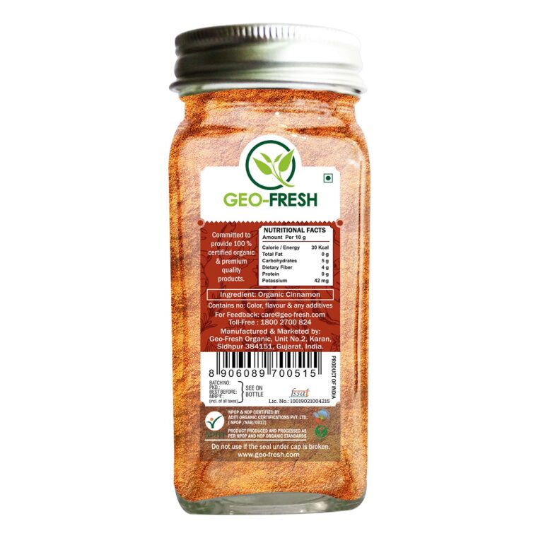 Cinnamon Powder | USDA Organic - Geo Fresh - 50gm