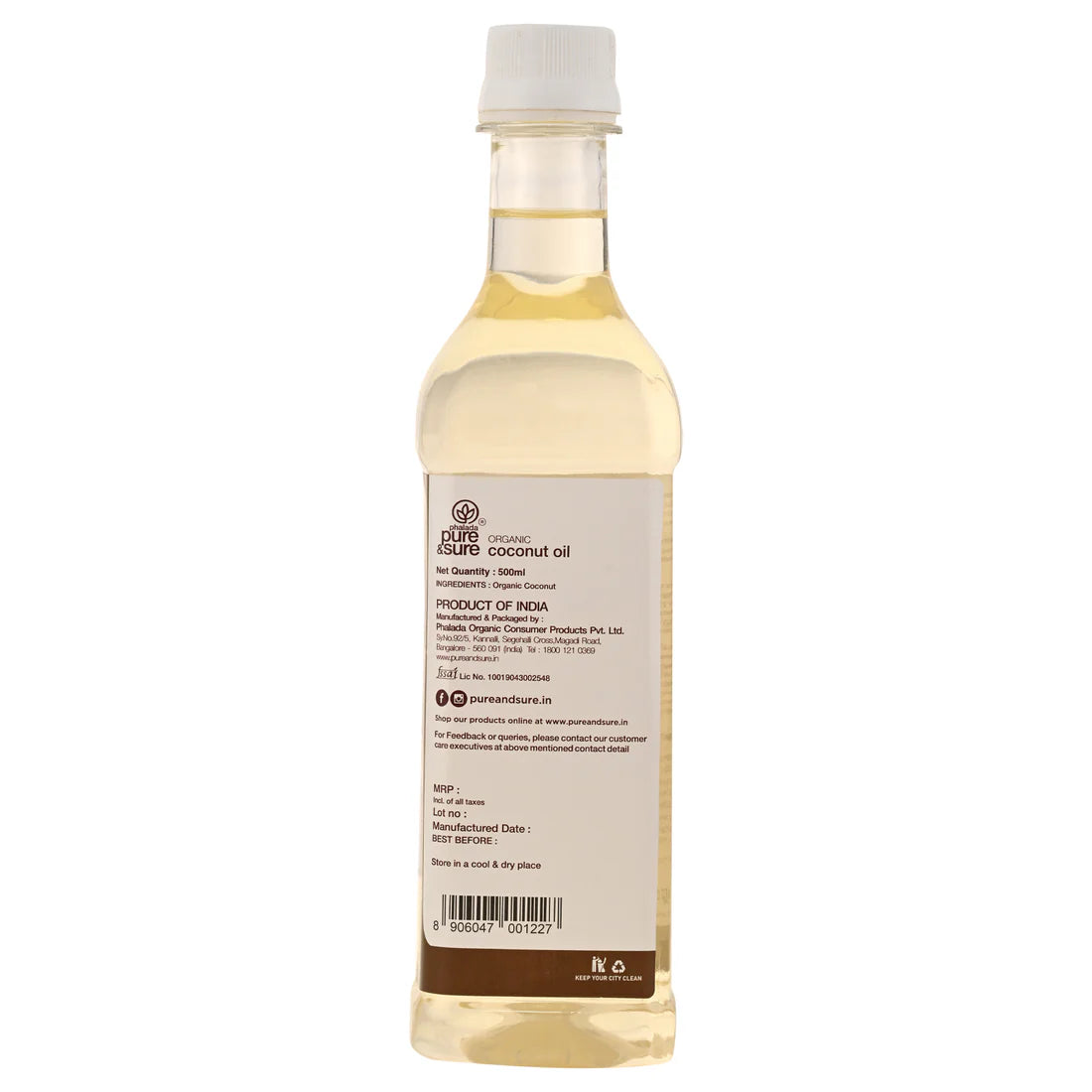 Coconut Oil | - Cold Pressed - Organic - Indian - Pure and Sure - 500ml