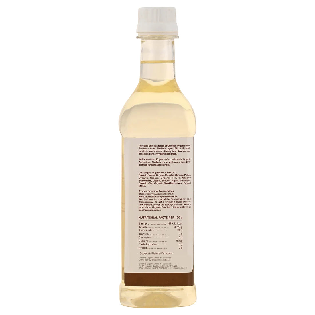 Coconut Oil | - Cold Pressed - Organic - Indian - Pure and Sure - 500ml