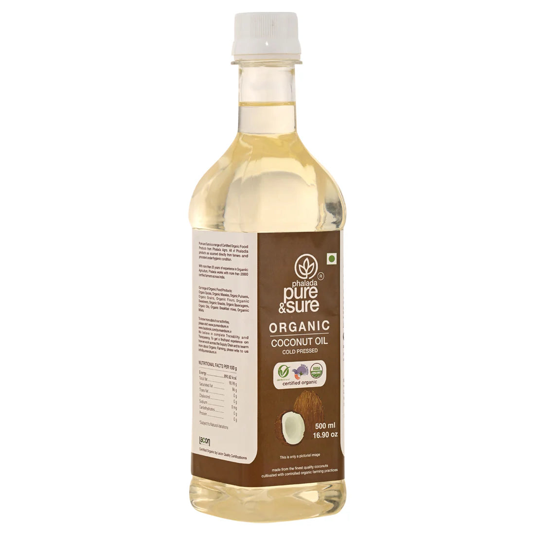 Coconut Oil | - Cold Pressed - Organic - Indian - Pure and Sure - 500ml