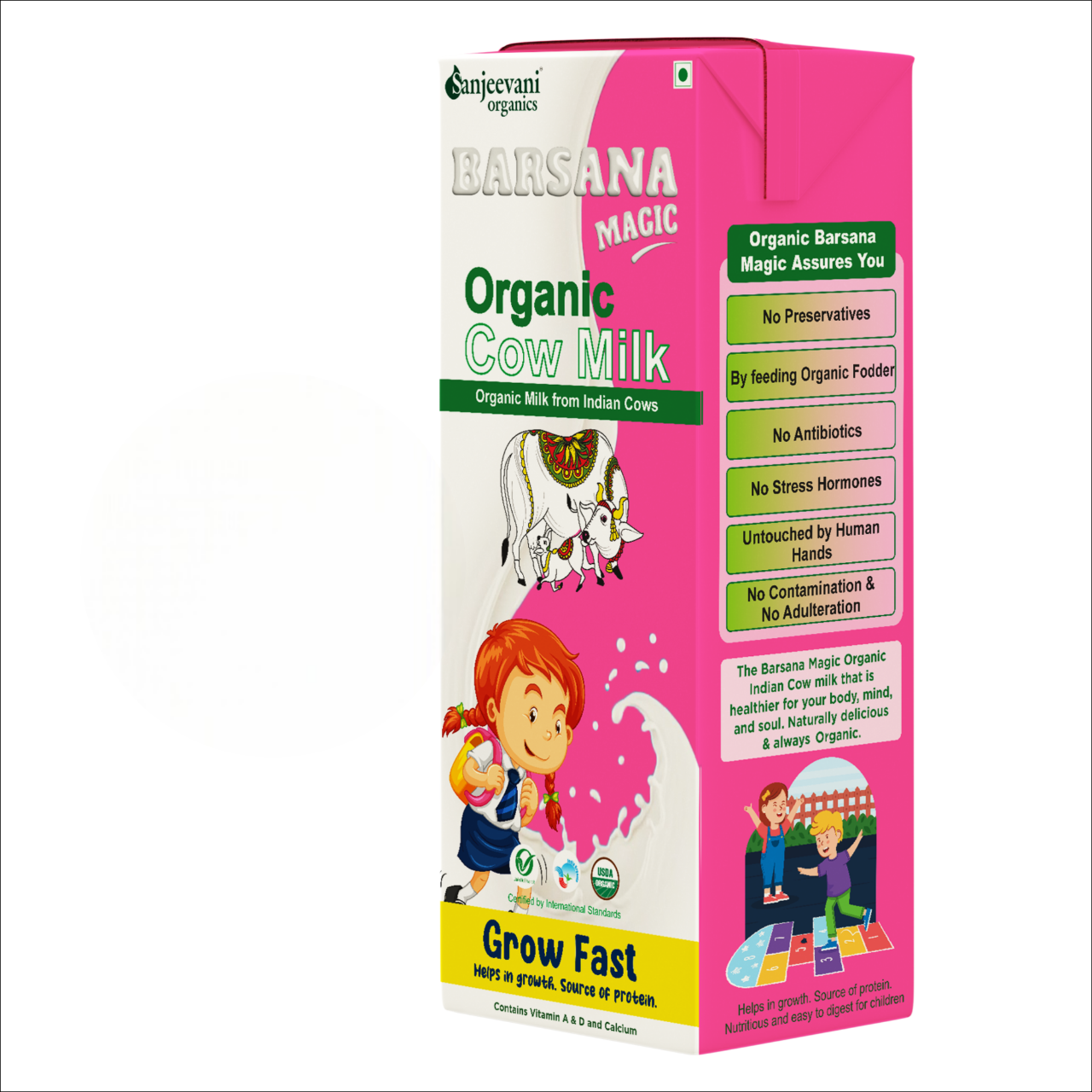 Cow Milk | Grow Fast - USDA Organic – High In Protein - No Antibiotic, No Stress Hormones, No Adulteration, No Contamination & Preservatives Free – Barsana Magic – 200ml
