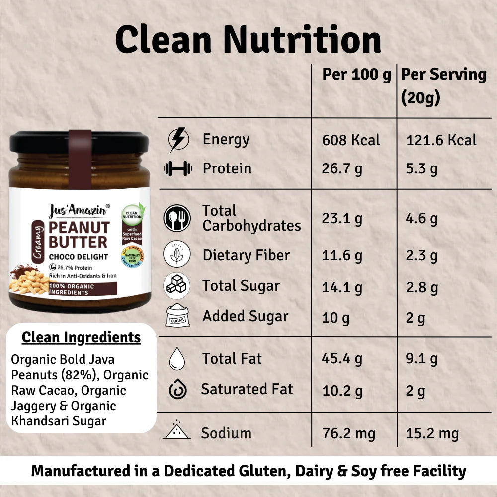 Organic Peanut Butter Choco Delight - Jus&
