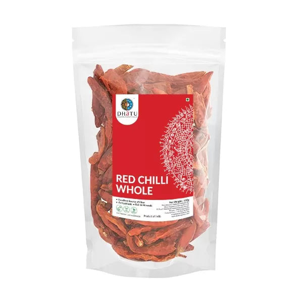 Red Chilli Whole - Dhatu Organic - 100gm