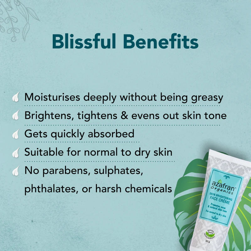 Skin Brightening Face Cream - Azafran Organics - 50gm