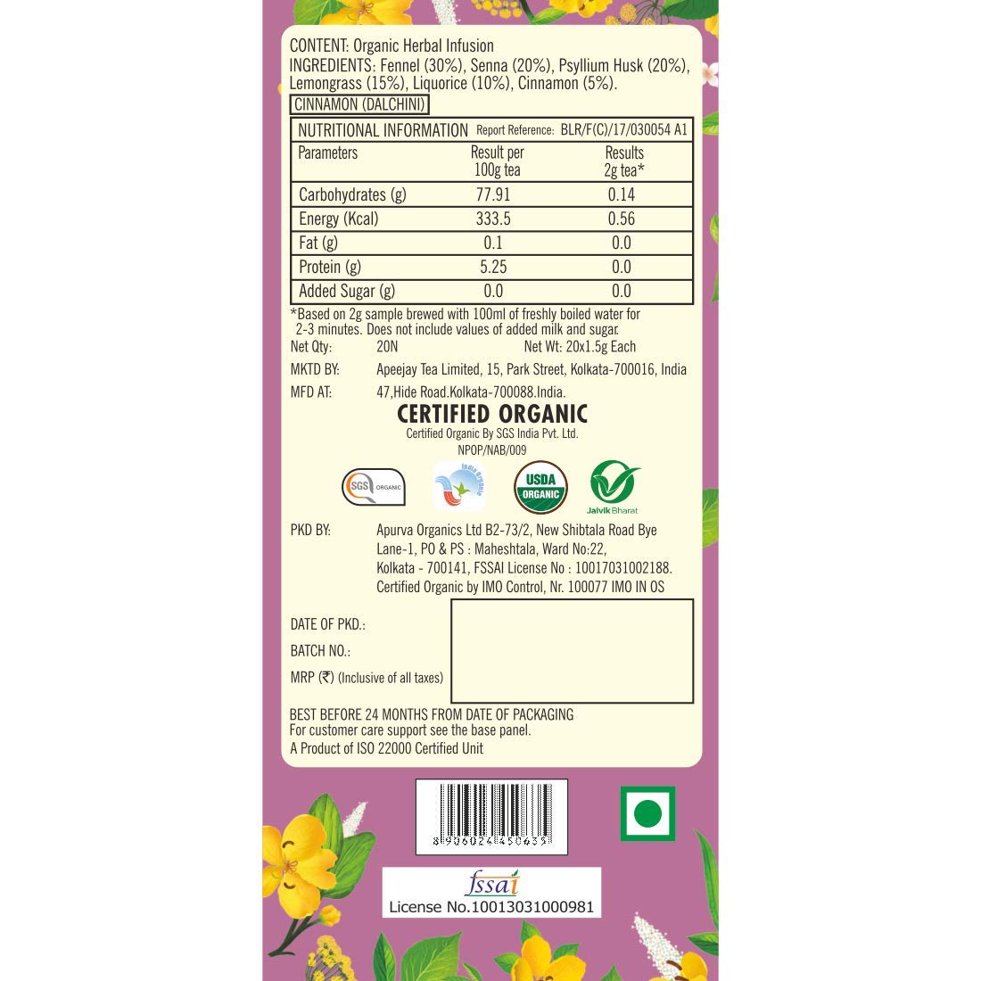 Organic Slim Tea Bag – Typhoo - 20 Tea Bags