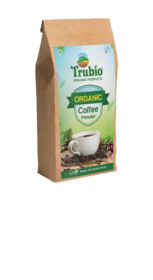 Coffee Powder | Natural Sun Dried Arabica + Robusta Blend - Medium Dark Roast - USDA Organic - Trubio Organic - 250gm