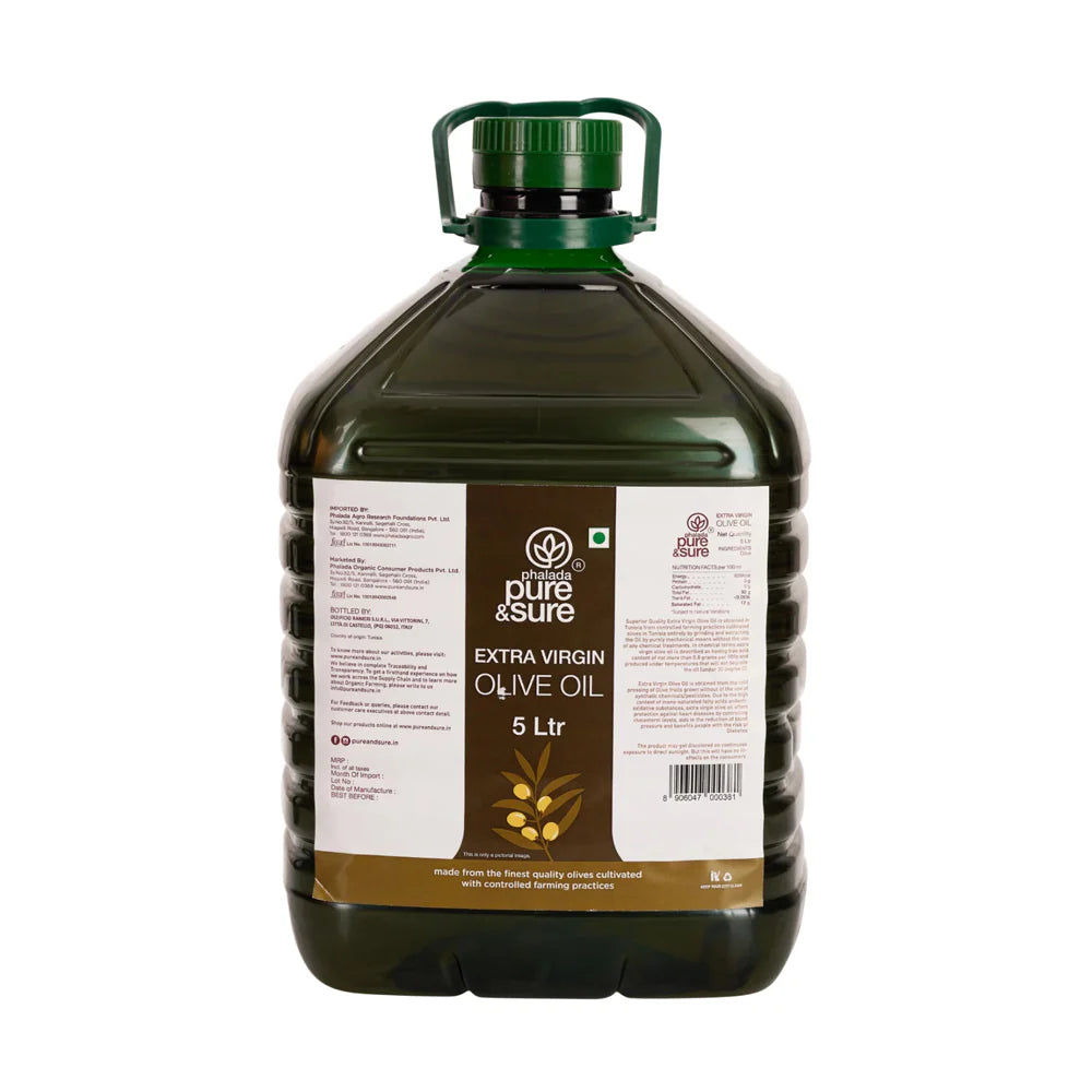 Olive Oil | Extra Virgin Olive Oil - Cold Pressed - Pure & Sure - 5000ml