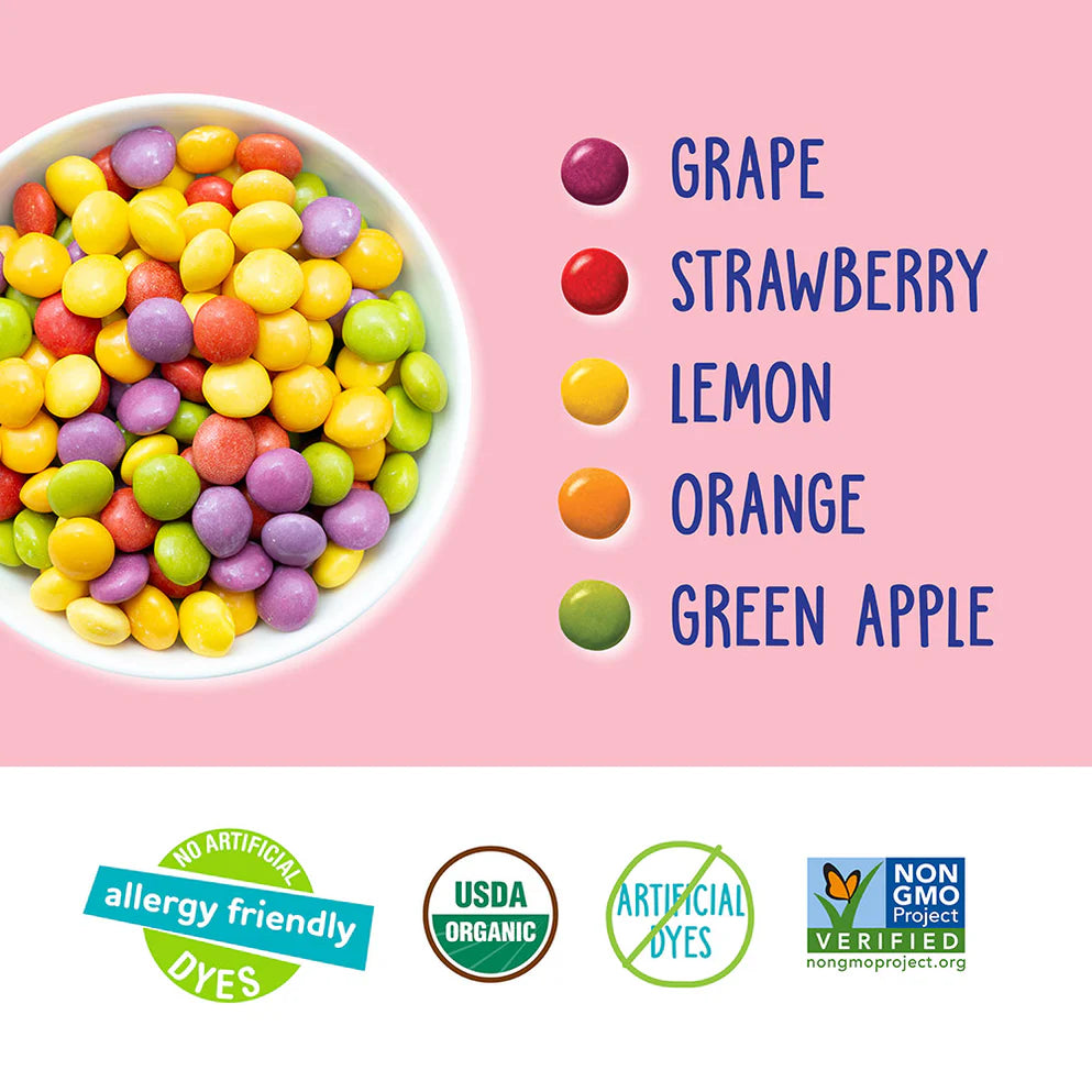 Candy | Giggles - USDA Organic - Vegan, Gluten Free, Non GMO & No High Fructose Corn Syrup Or No Artificial Dyes - Yum Earth - 14gm