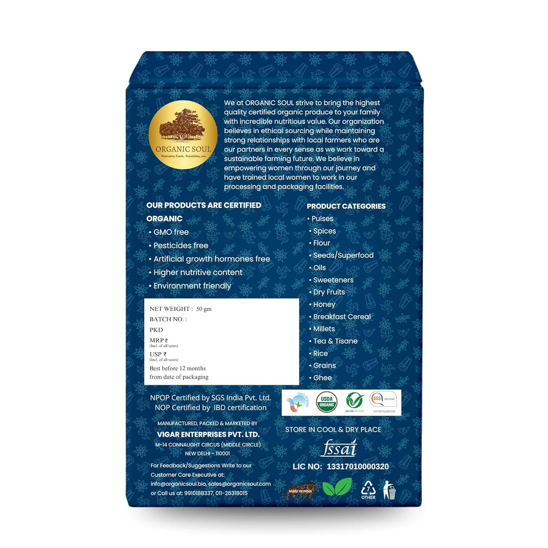 Cardamom | Large – USDA Organic – No Chemical & No Added Preservatives – Organic Soul – 50gm