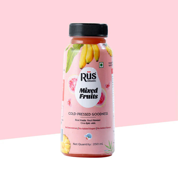 Juice | Organic Mixed Fruit Juice - Cold Pressed – USDA Organic-Real Fruits, Flavour - No Concentrate & No Artificial Sweetner Or Sugar Free - Rus Organic – 250ml