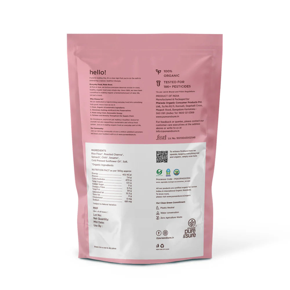 Organic Palak Chakli - Pure And Sure - 200gm