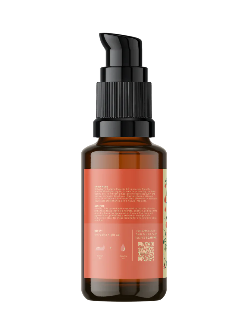 Rosehip Oil | Amber Colored - USDA Organic - Vegan, Cruelty Free, Gmo Free & Paraben Free- Tattvalogy - 50ml
