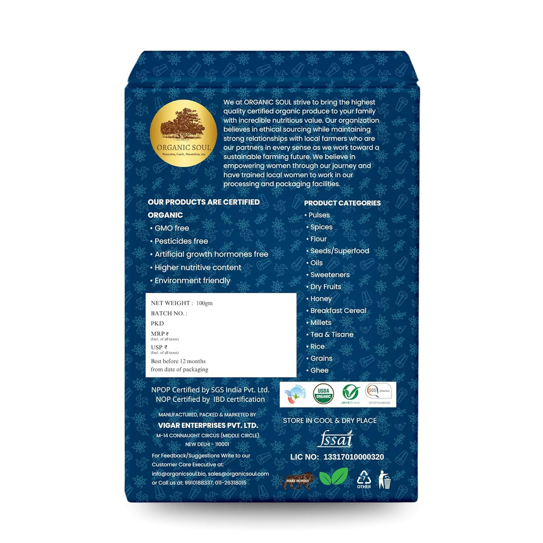 Amchur Powder | Organic - Pure - No Chemical & No Added Preservatives - Organic Soul - 100gm