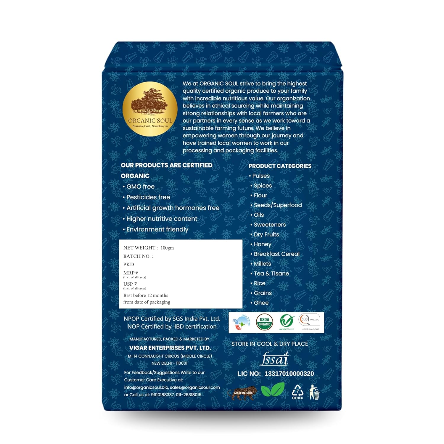 Amchur Powder | Organic - Pure - No Chemical & No Added Preservatives - Organic Soul - 100gm
