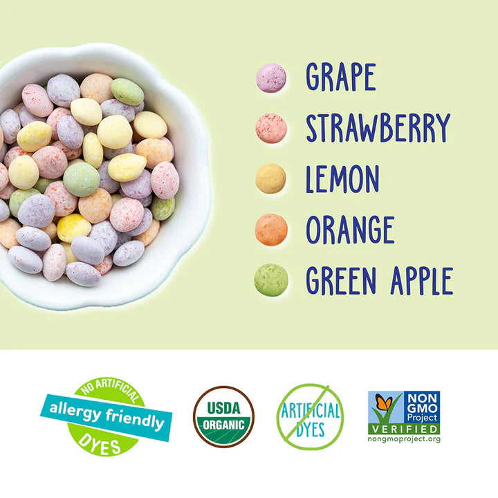 Candy | Organic Sour Giggles - Chewy Candy Bites - USDA Organic - Vegan, Gluten Free, Non GMO & No High Fructose Corn Syrup Or No Artificial Dyes - Yum Earth - 142gm