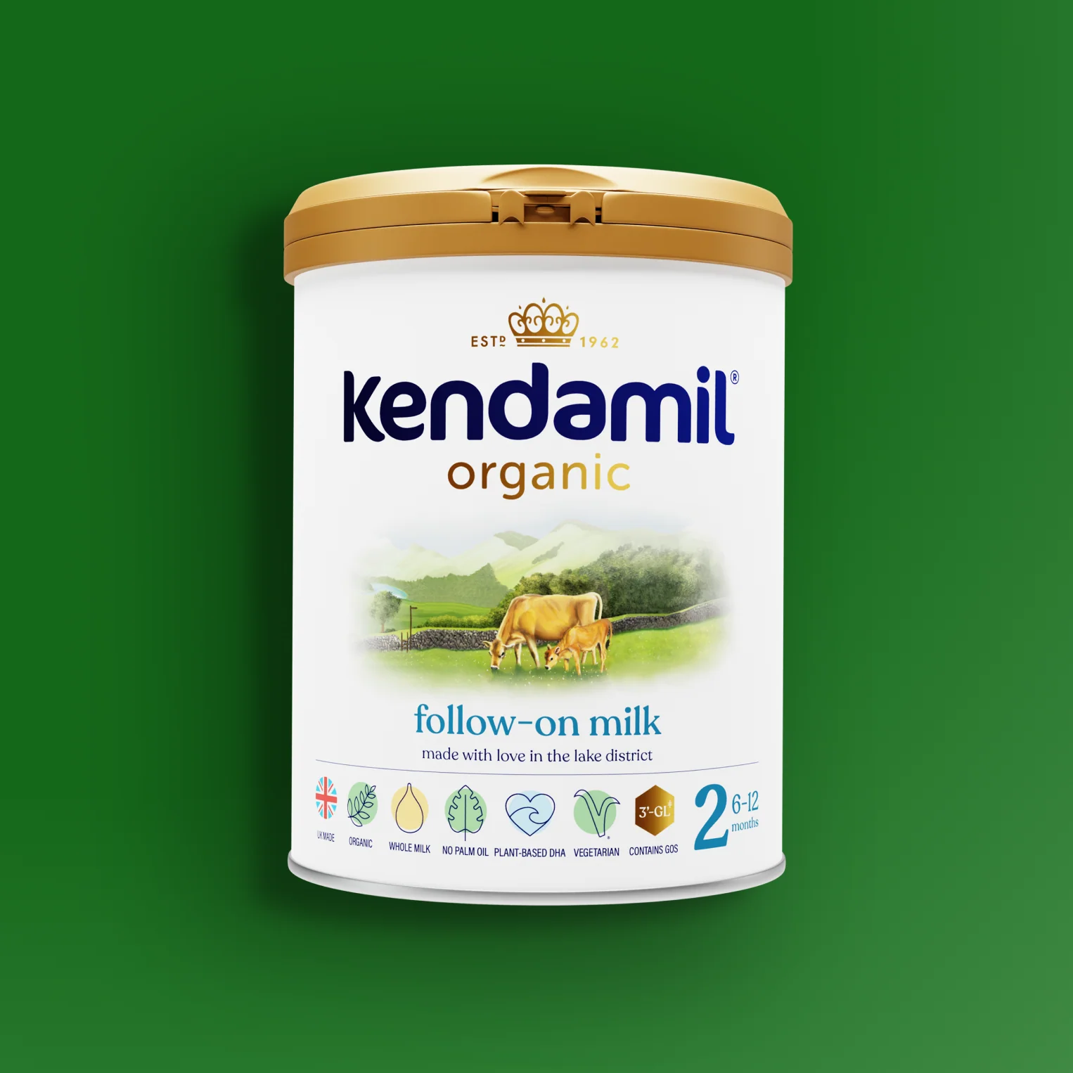 Milk Powder | Organic- Follow On Milk - Whole Milk - Vegetarian Friendly, No Palm Oil & No Fish Oil - kendamil - 800gm