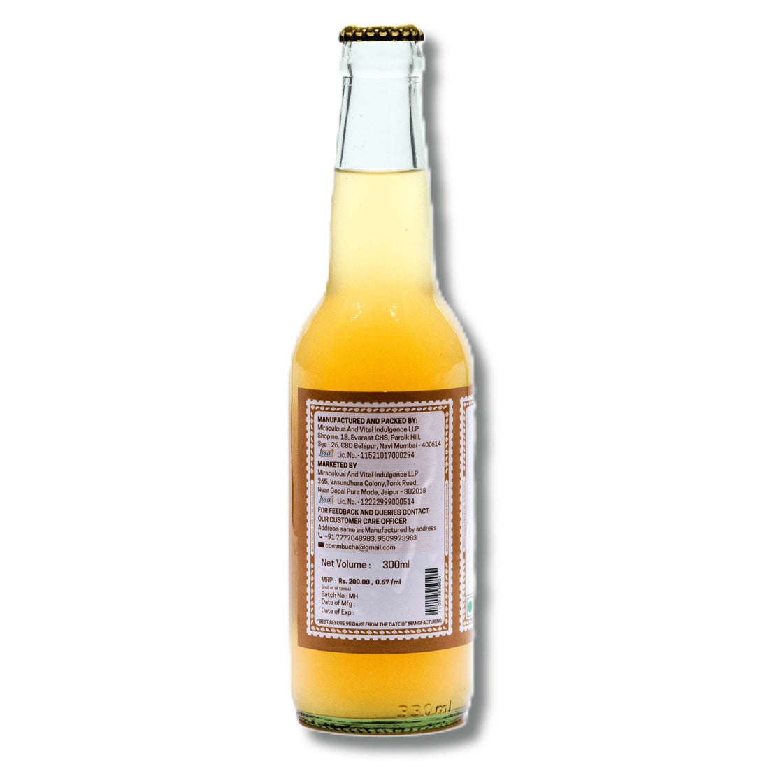 Ale | Original Ginger Ale - Raw & Unpasteurized - Non Alcoholic - No Added Flavours & No Preservatives - MAVI’s - 300ml