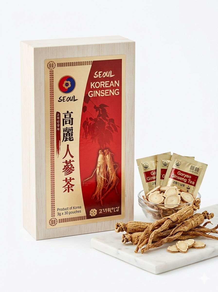 Tea | Original Korean Ginseng Tea - Refreshment, Stamina and Energy Tea - Seoul - 50 Tea Bags 150gm