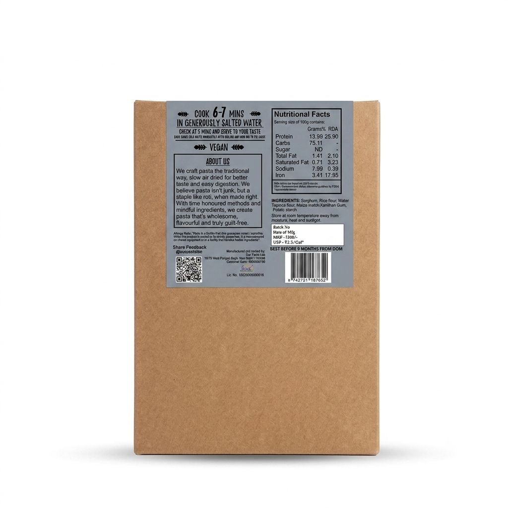 Pasta | Gluten Free Casarecce- Eggless Semolina Casarecce -100% Clean Label Organic- No Maida , No Preservatives - Our Pasta Lab – 200gm