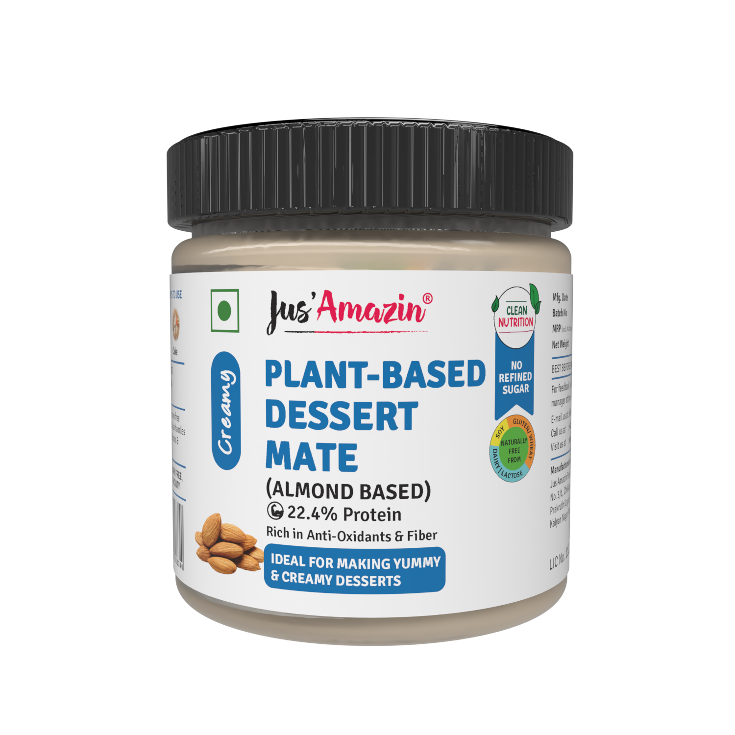 Butter| Plant Based Dessert Mate ( Creamy Almond Based)- Condensed Almond Milk - Rich in Anti Oxidants & Fiber- Gluten Free - Dairy Free, Soy Free Facilty - No Refined Sugar- Jus’Amazin – 200gm