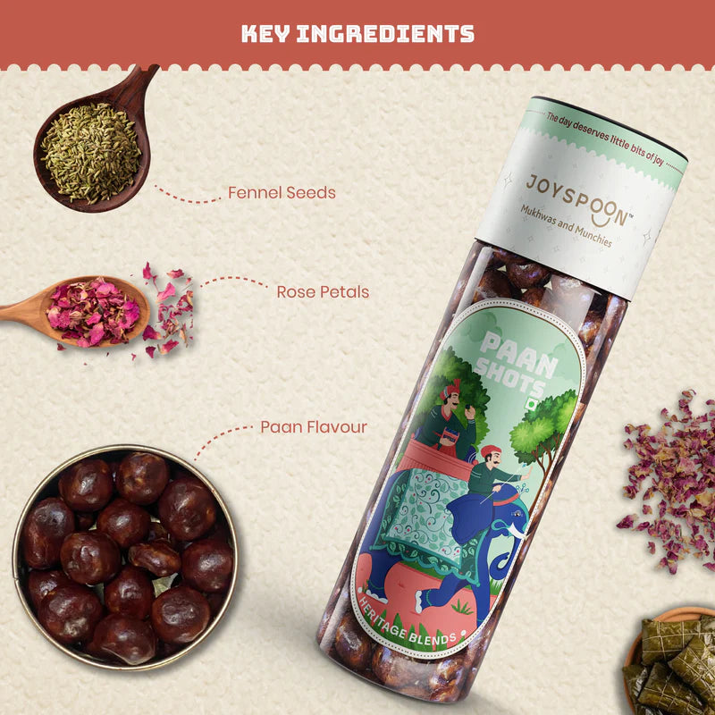 Mouth Freshener | Heritage Blends ( Paan Shots) - No Supari, No Preservatives & No Artificial Flavour - Joyspoon - 100gm