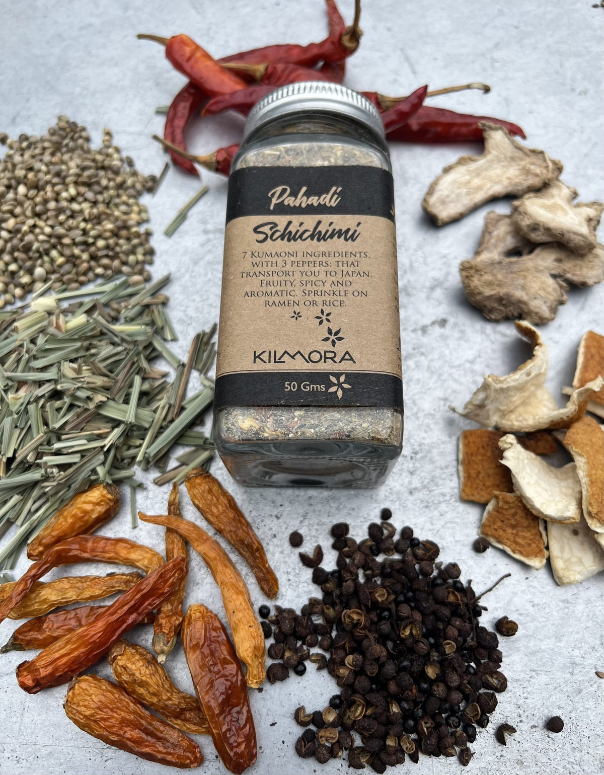 Seasoning | Pahadi Schichimi - No Additives, No Artificial Flavours & Preservatives Free - Kilmora - 50gm