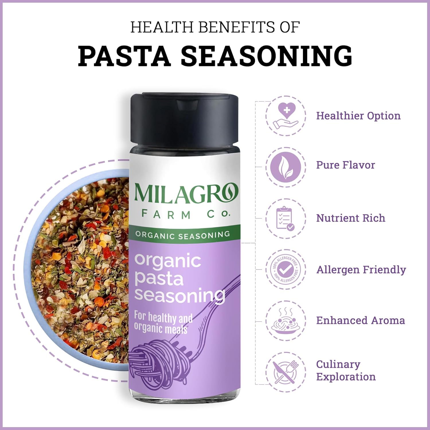 Seasoning | Pasta Seasoning - For Healthy And Organic Meals - Organic Seasoning – Milagro Farm Co. – 50gm