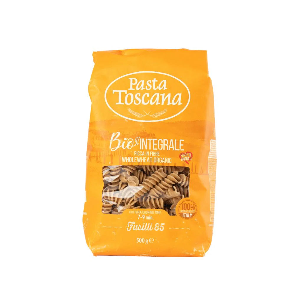 Pasta | Italian Fusilli Pasta – Organic Whole Wheat – High In Fibre - Pasta Toscana – 500gm