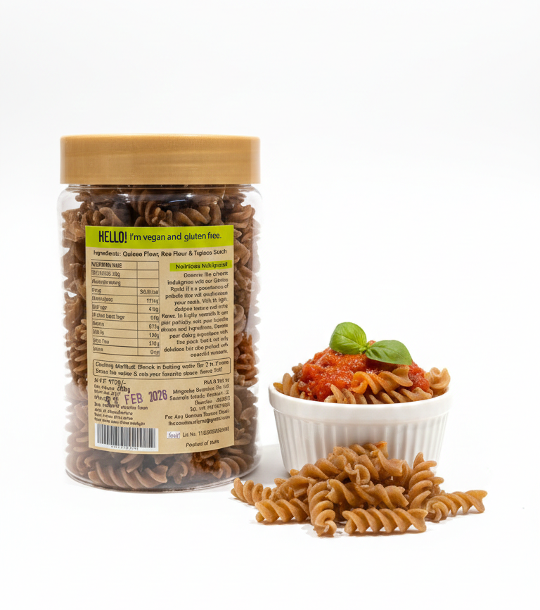 Pasta |Quinoa Pasta - Vegan, Gluten Free Pasta - No Wheat- High Protein, Fibre- No Msg, Low Glycemic Index & Preservatives Free – The Cow Boys Farm – 200gm