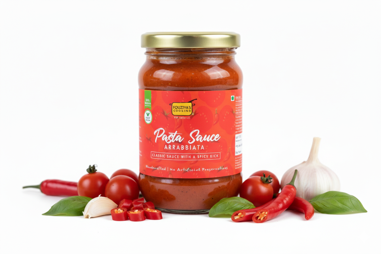 Pasta Sauce - Spicy Arrabbiata - 100% Natural Ingredients - No Added Preservatives - Fouziya&