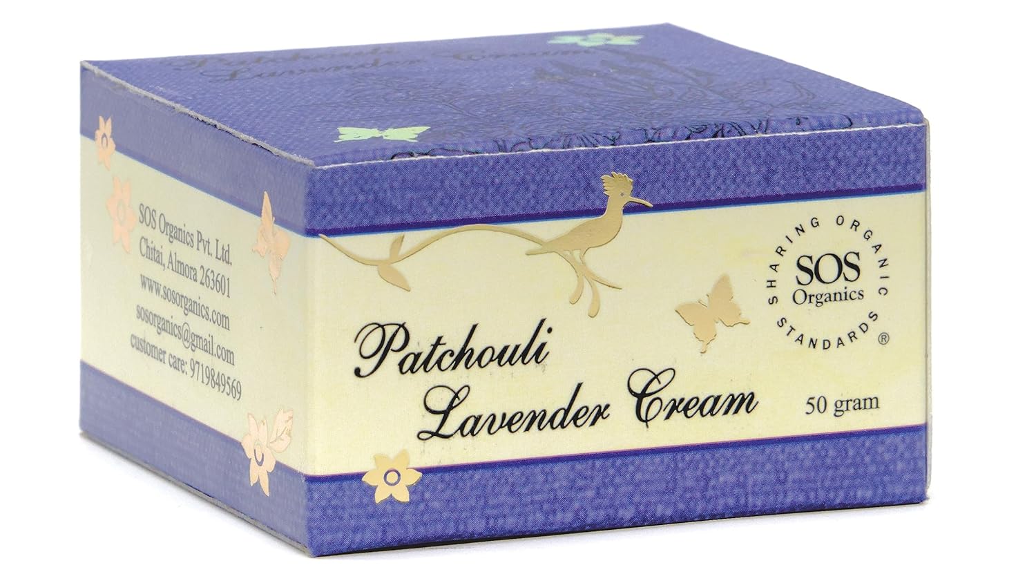 Patchouli Lavender Cream - SOS Organics - 50gm