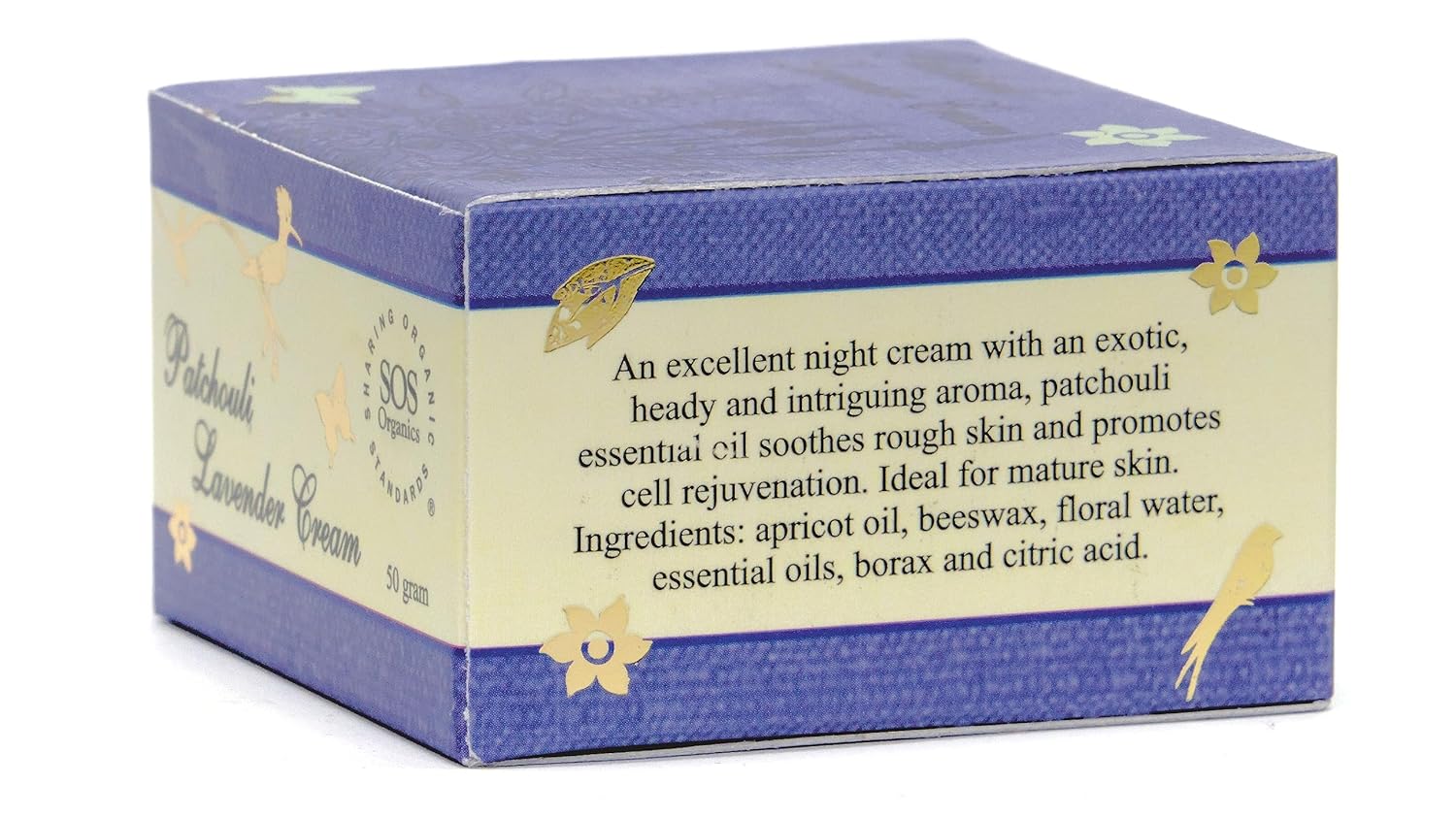 Patchouli Lavender Cream - SOS Organics - 50gm