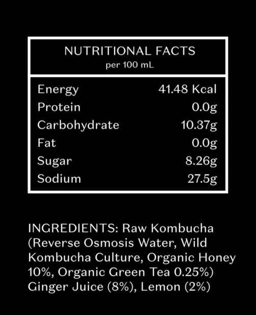 Kombucha | Pause (Lemon, Ginger, Honey Jun Tea) - Ananda - Unpasteurized - Natural – No Artificial Flavor & Preservatives – Bhu – 250ml