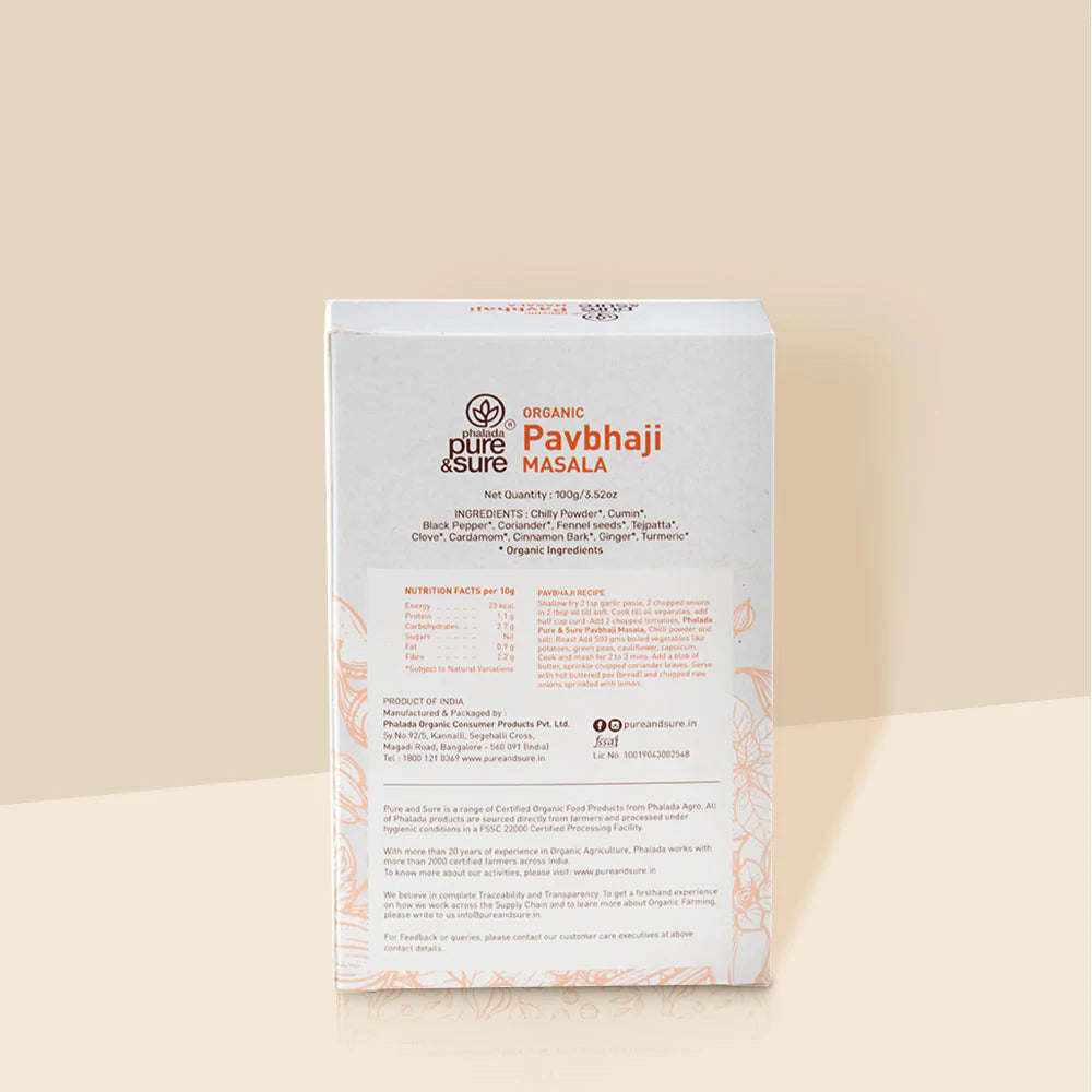 Pav Bhaji Masala - Organic - Indian - Pure and Sure - 100gm