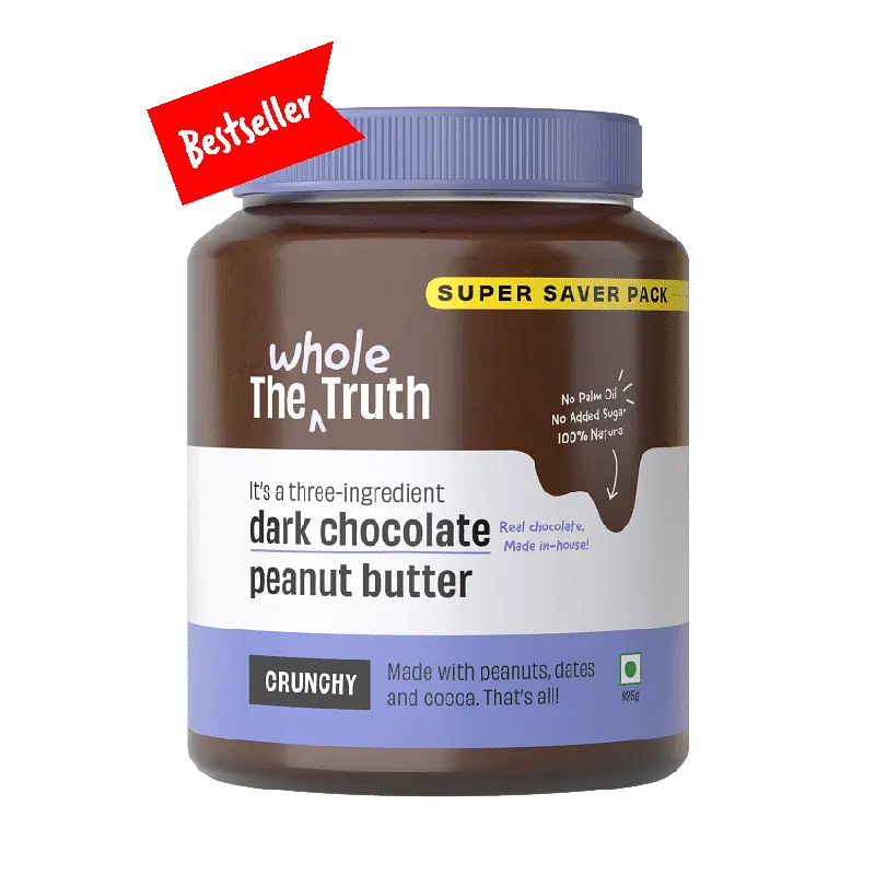 Peanut Butter | Dark Chocolate – Crunchy – No Added Sugar, No Palm Oil & No Artificial Sweeteners - The Whole Truth – 925gm