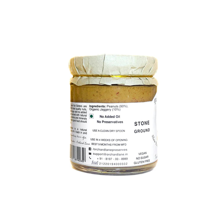 Peanut Butter | Stone Ground (Crunchy) - Natural - No Added Oil & Preservatives Free - Orchard Lane - 200gm
