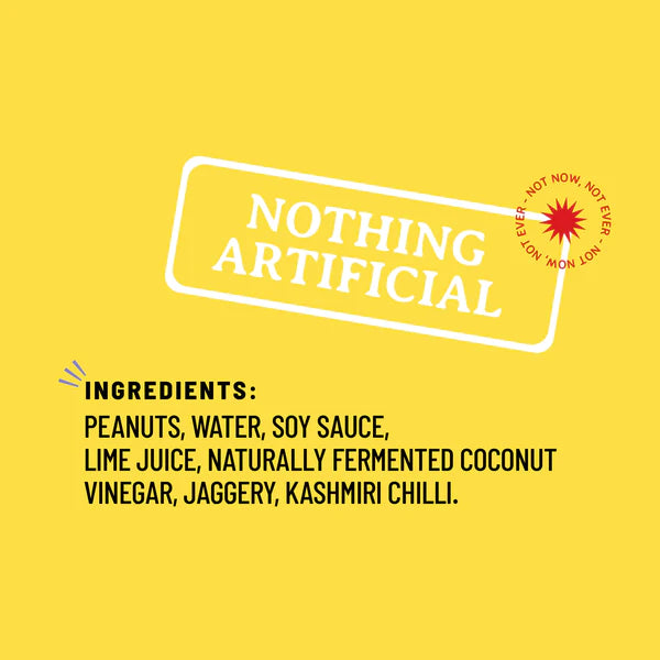 Peanut + Lime (Zest Nutty Spicy) - Dip And Spread - Salad, Grill, Curry - Natural - Indian - No Refined Sugar & No Bad Oil - Boombay - 190gm