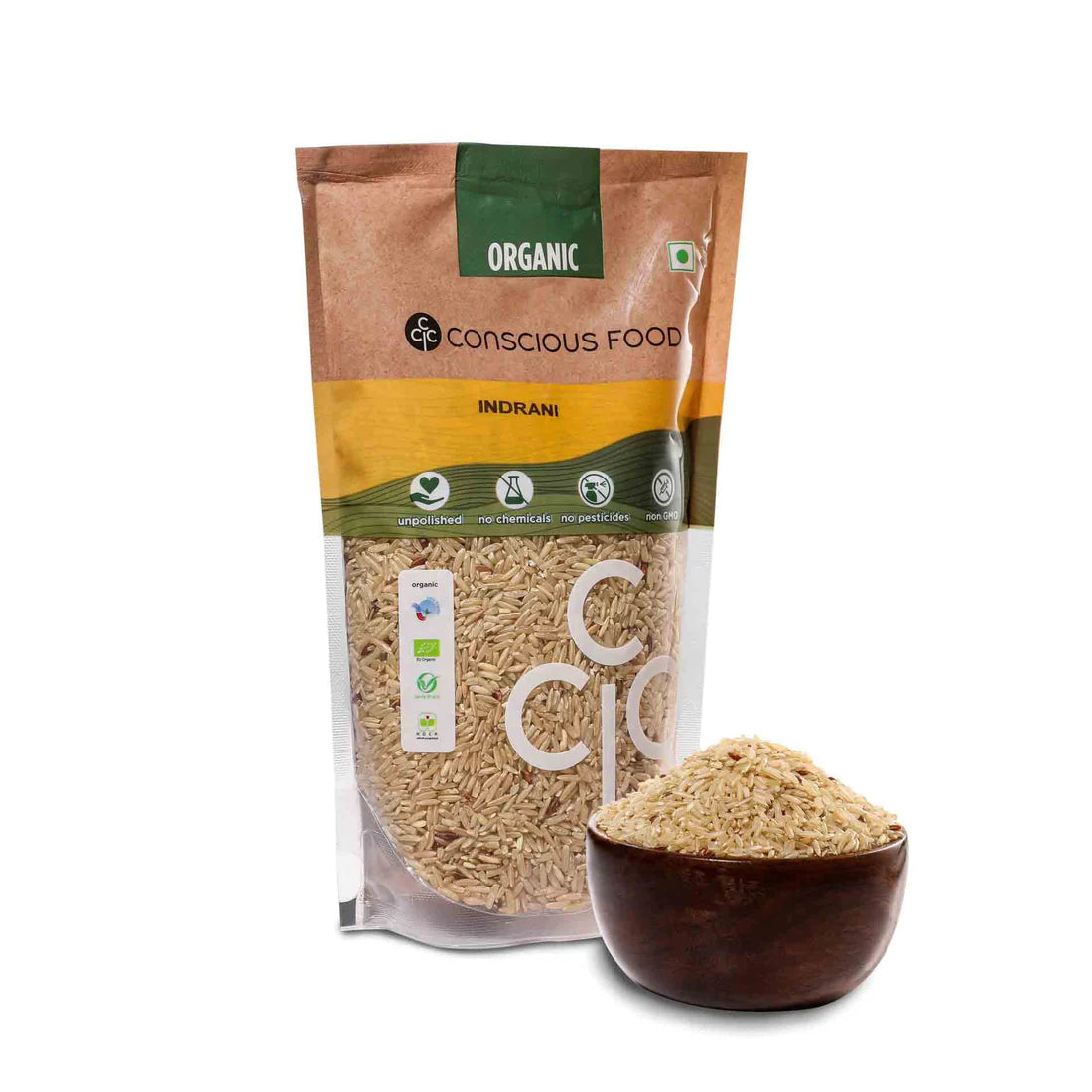 Rice | Brown Rice Indrani - Conscious Food - 500gm