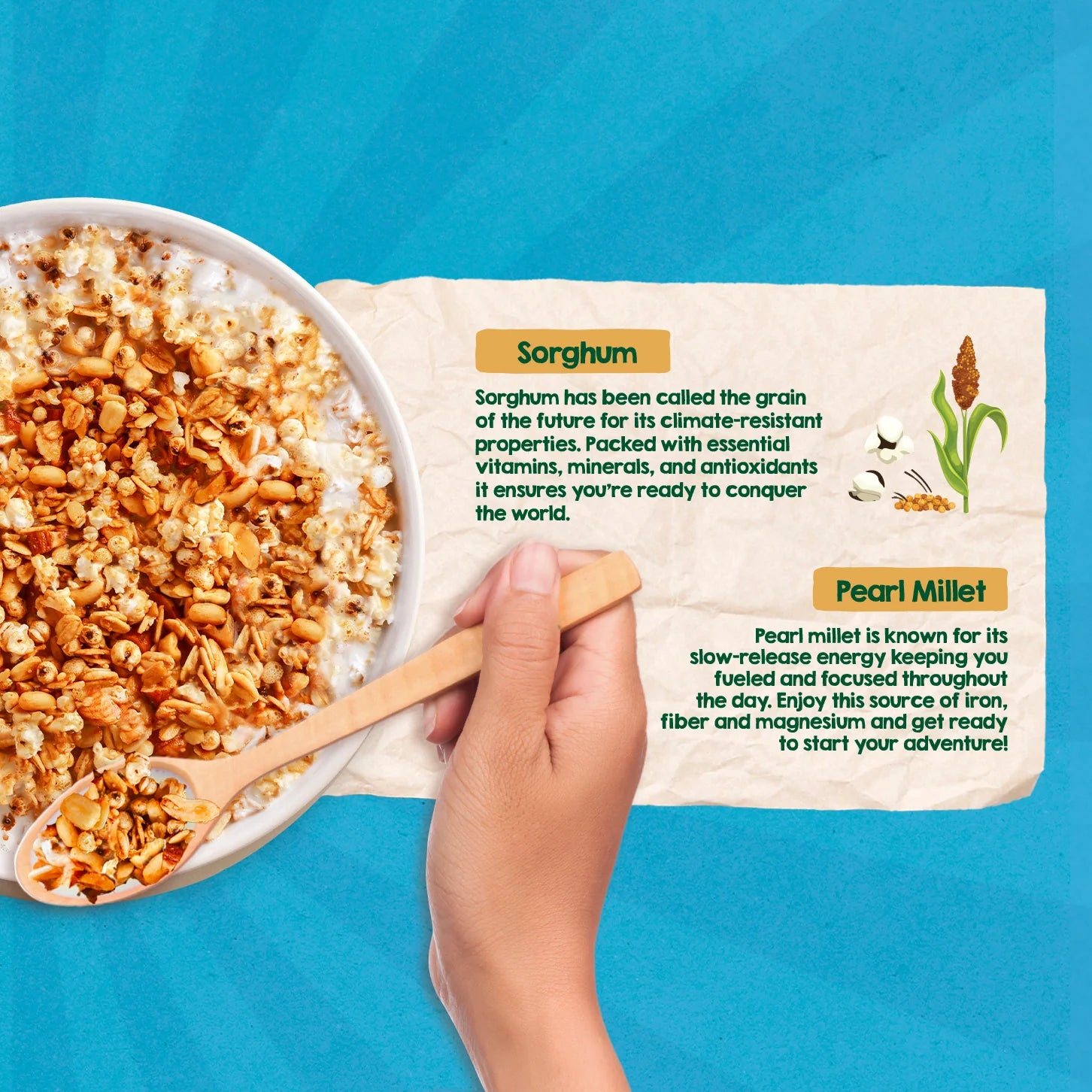 Granola | Peanut Butter Power - 22% Protein Per 100gm - Plant Based - Gluten Free, High In Fiber, Magnesium And Iron - Zenko - 300gm
