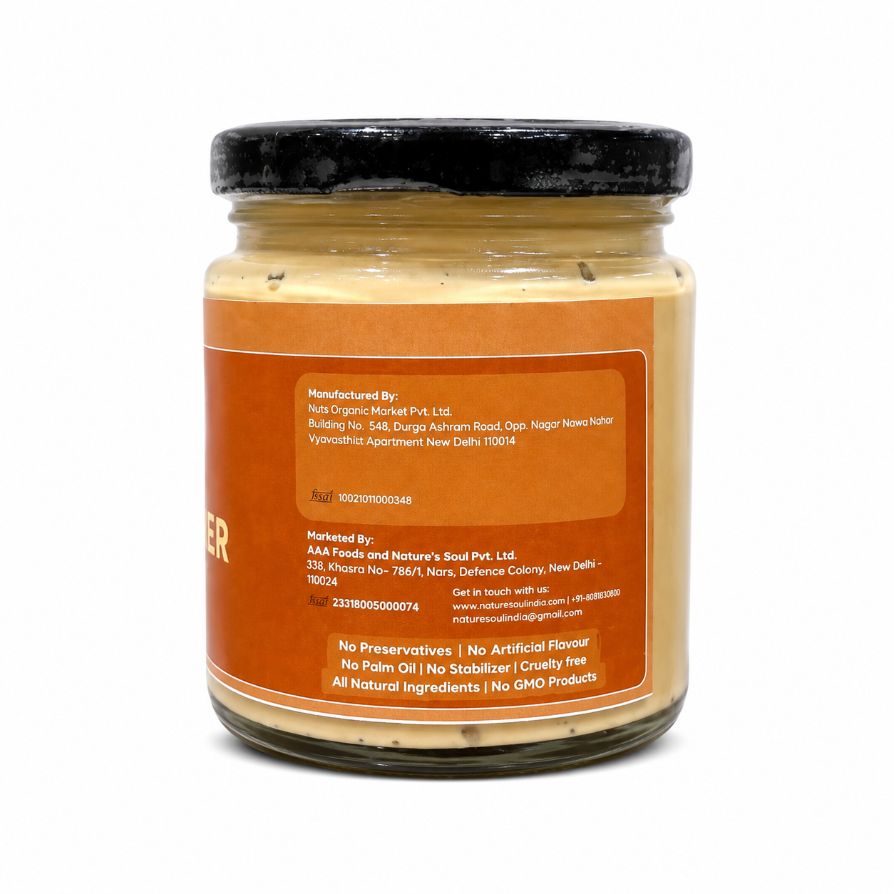 Peanut Butter | Crunchy - Unsweetened - Vegan - No Preservatives, No Palm Oil, No Artificial Flavour, Non GMO Peanuts - Nature&