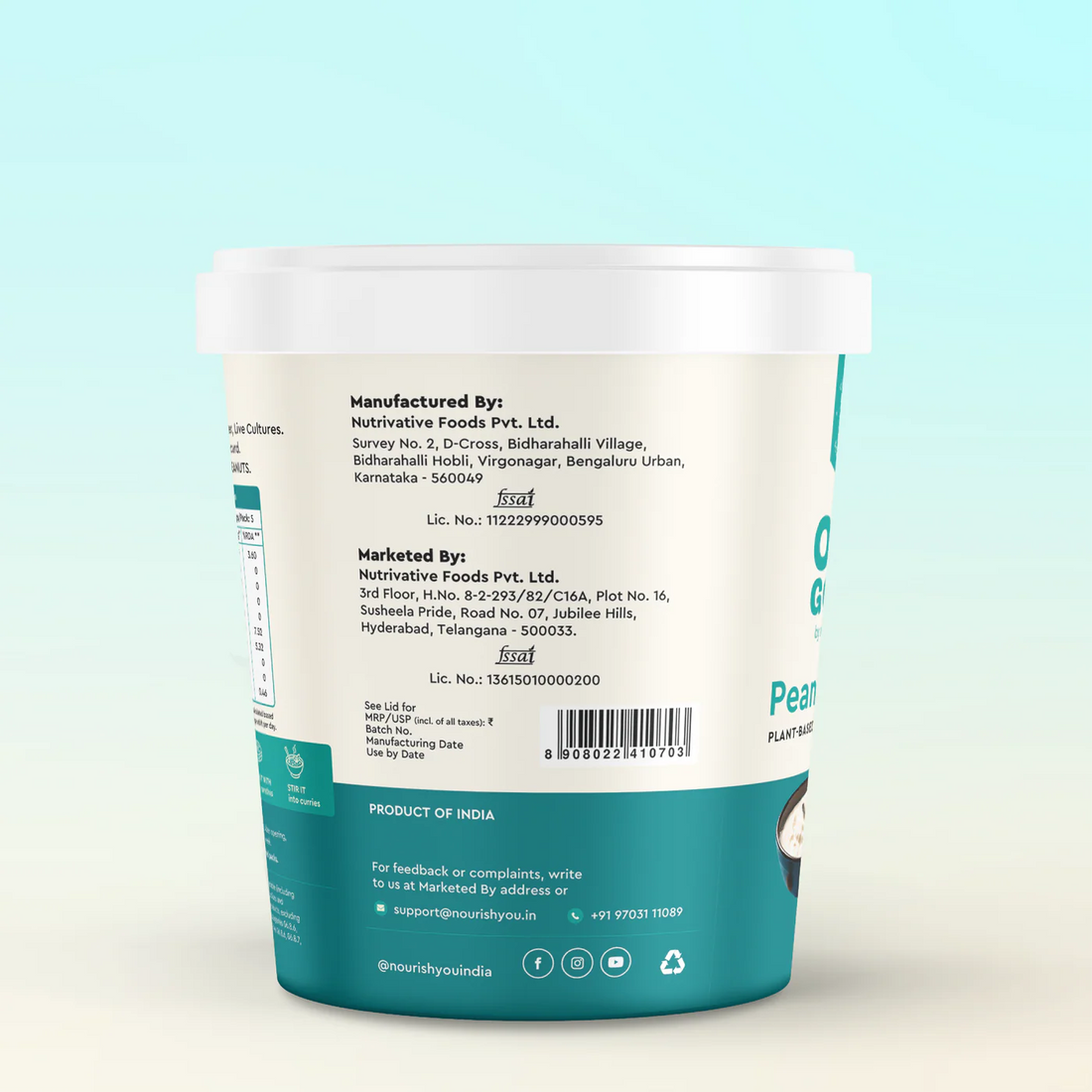 Curd | Peanut Curd - Plant Based - Vegan, No Added Preservatives & Lactose Free - One Good Veganarke - 500gm