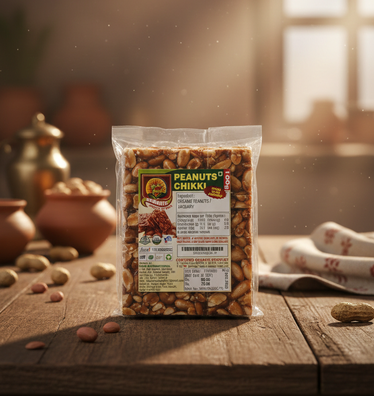 Chikki | Peanuts Chikki – No to Chemicals,Fertilizer & Genetically Modified Food-Baba Fresh – 100gm