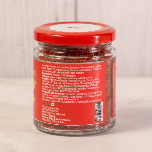 Pepper Flakes | Korean Gochugaru – Coarse Ground Sun Dried Pepper Flakes – Smoky Spicy – Bold Taste – No Added Colour & No Added Preservatives – Bombucha – 80gm